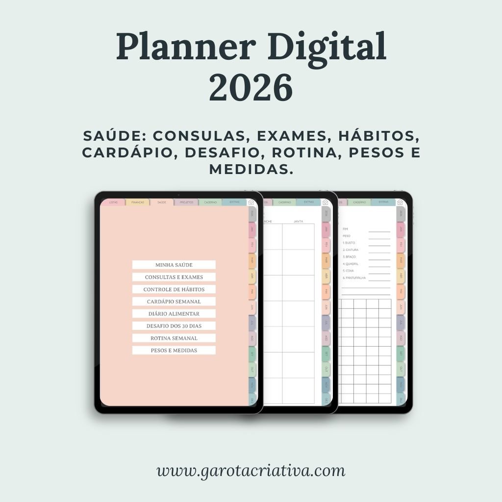 10 Planner Digital 2026 Saude
