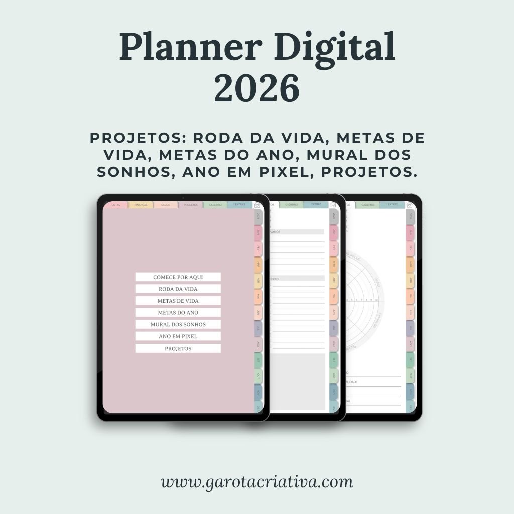 11 Planner Digital 2026 Projetos