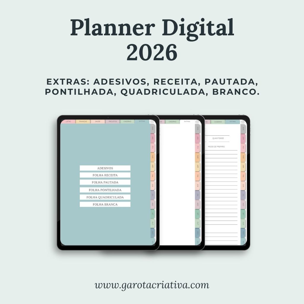 13 Planner Digital 2026 Extras