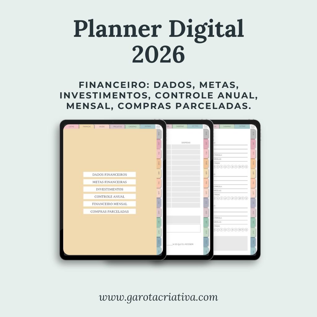 9 Planner Digital 2026 Fiananceiro